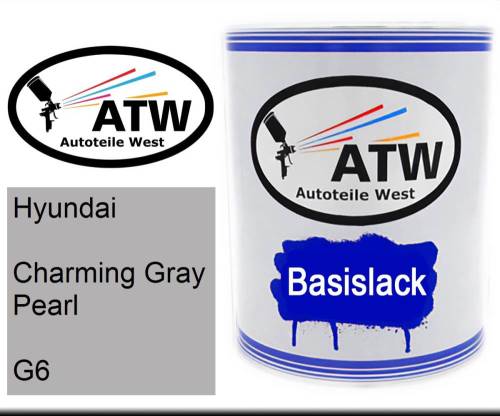 Hyundai, Charming Gray Pearl, G6: 1L Lackdose, von ATW Autoteile West.